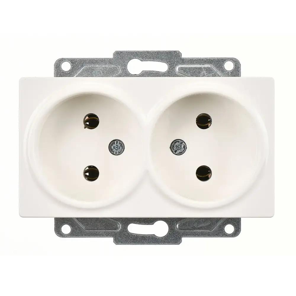 Eqona / Radius / Neoline İkili Priz, Fildişi Beyazı (Mekanizma + Tuş/Kapak) 