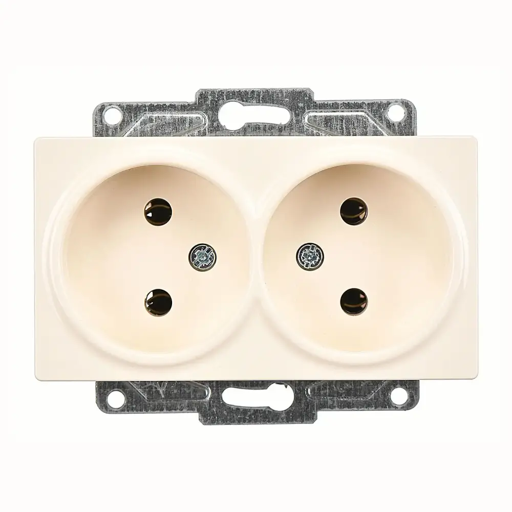 Eqona / Radius / Neoline İkili Priz, Krem (Mekanizma + Tuş/Kapak) - 1