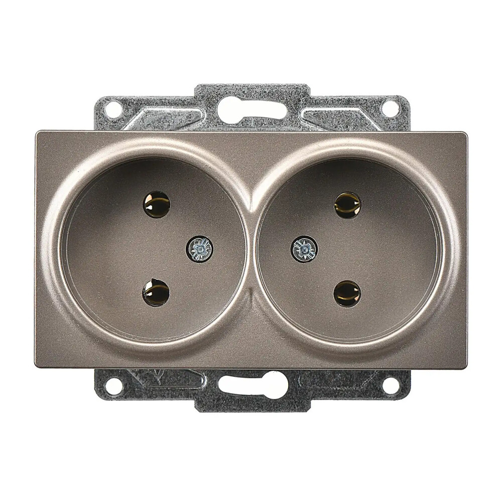 Eqona / Radius / Neoline İkili Priz, Mocha (Mekanizma + Tuş/Kapak) - Günsan Elektrik