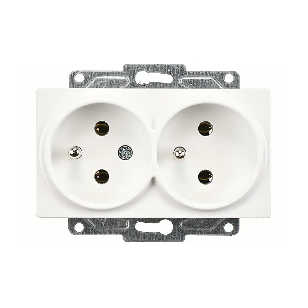 Eqona / Radius / Neoline İkili UPS Priz, Beyaz (Mekanizma + Tuş/Kapak) - 1