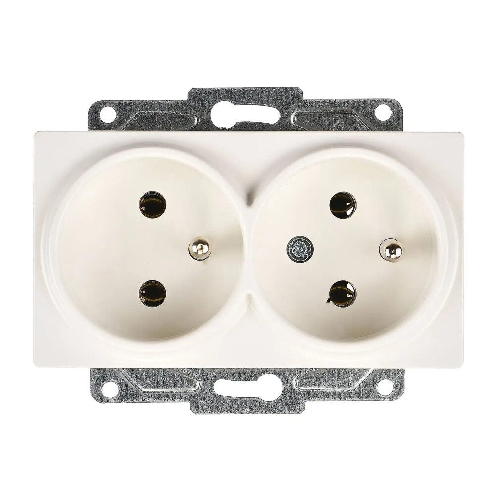 Eqona / Radius / Neoline İkili UPS Priz, Fildişi Beyazı (Mekanizma + Tuş/Kapak) - Günsan Elektrik