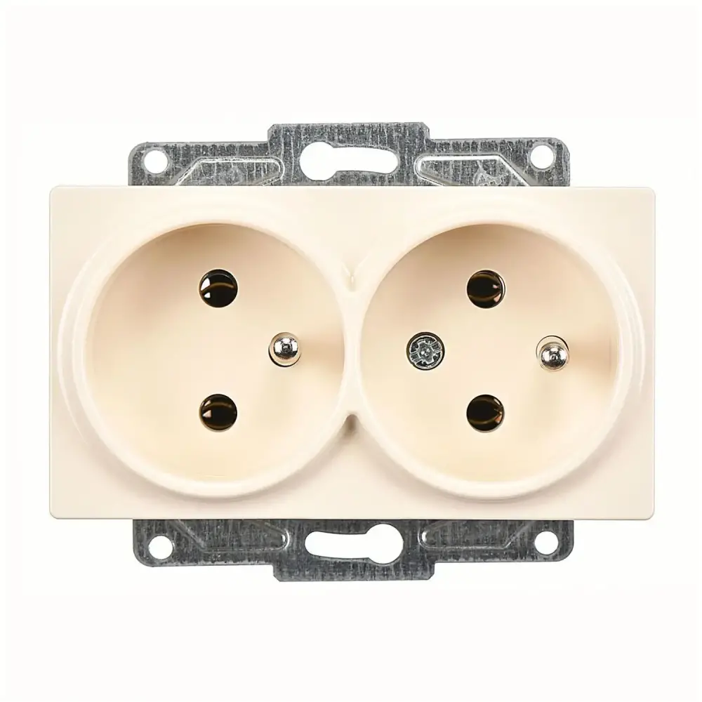 Eqona / Radius / Neoline İkili UPS Priz, Krem (Mekanizma + Tuş/Kapak) - 1