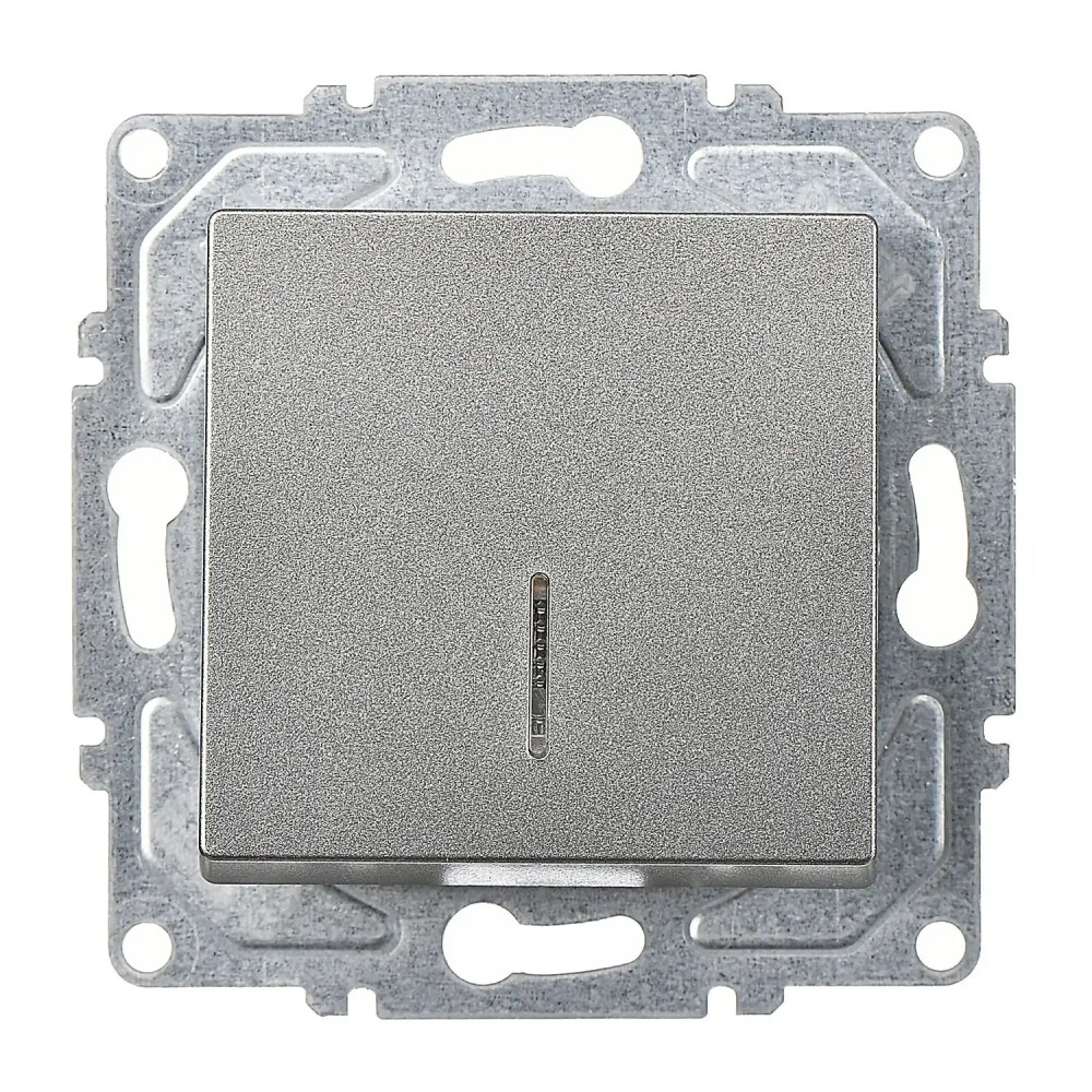 Eqona / Radius / Neoline Işıklı Anahtar, Füme (Mekanizma + Tuş/Kapak) - Günsan Elektrik