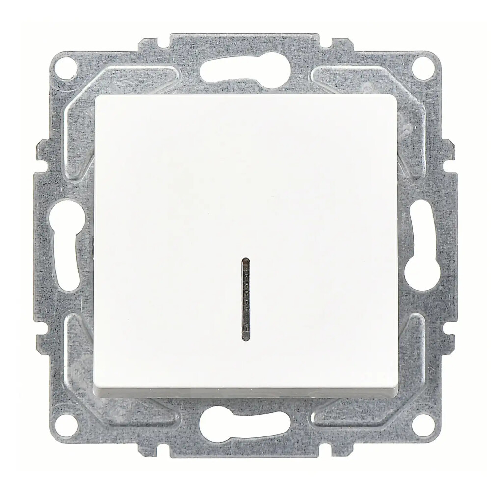 Illuminated Switch, White, (w/o Screw) - Günsan Elektrik