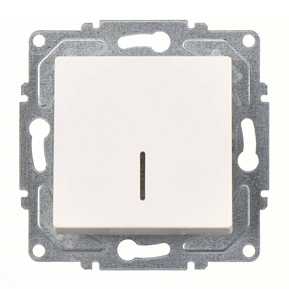 Eqona / Radius / Neoline Işıklı Anahtar (klipsli), Fildişi Beyazı (Mekanizma + Tuş/Kapak) - Günsan Elektrik