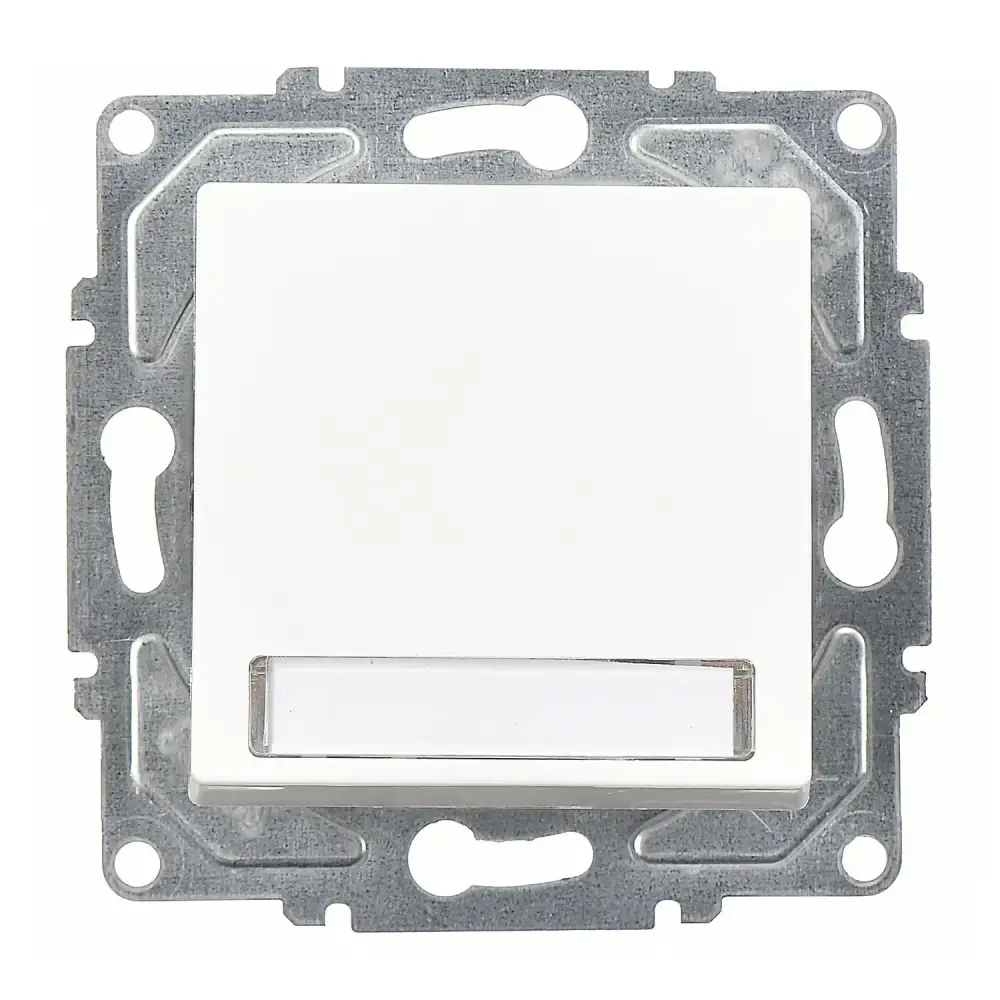 Eqona / Radius / Neoline Işıklı Etiketli Zil Butonu, 12V, Beyaz (Mekanizma + Tuş/Kapak) - 1