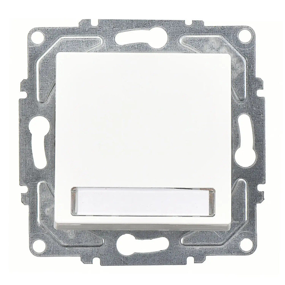 Eqona / Radius / Neoline Işıklı Etiketli Zil Butonu, 12V, Beyaz (Mekanizma + Tuş/Kapak) - Günsan Elektrik