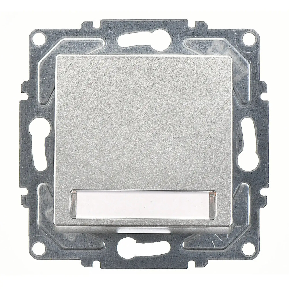 Eqona / Radius / Neoline Işıklı Etiketli Zil Butonu, 12V, Gümüş (Mekanizma + Tuş/Kapak) - Günsan Elektrik
