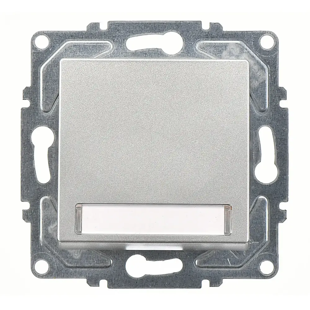Eqona / Radius / Neoline Işıklı Etiketli Zil Butonu, 12V, Gümüş (Mekanizma + Tuş/Kapak) - 1