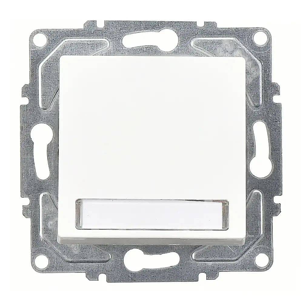 Eqona / Radius / Neoline Işıklı Etiketli Zil Butonu, 12V (klipsli), Beyaz (Mekanizma + Tuş/Kapak) - 1