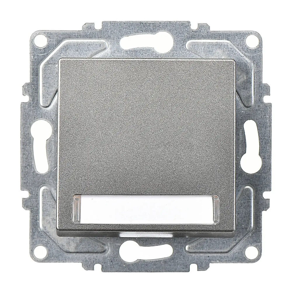 Eqona / Radius / Neoline Işıklı Etiketli Zil Butonu, 12V (klipsli), Füme (Mekanizma + Tuş/Kapak) - Günsan Elektrik