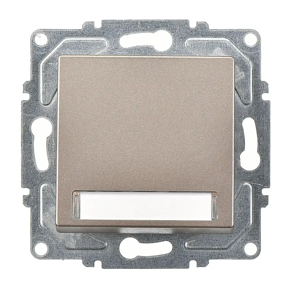Eqona / Radius / Neoline Işıklı Etiketli Zil Butonu, 12V (klipsli), Mocha (Mekanizma + Tuş/Kapak) - 1