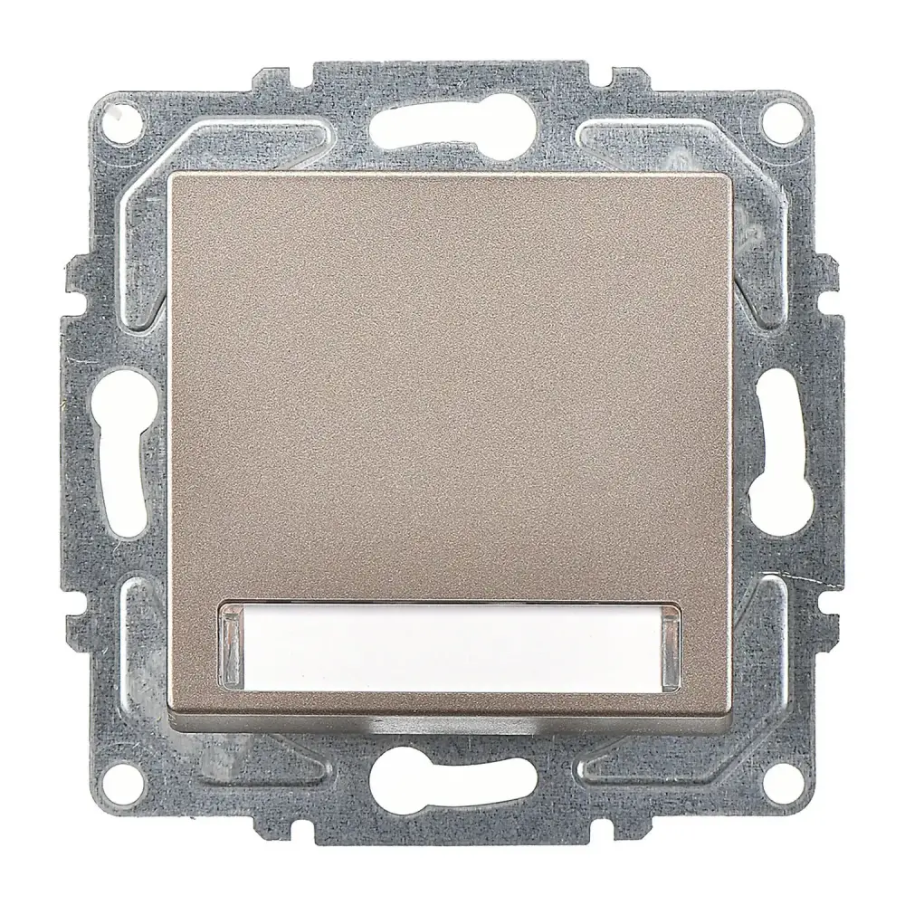 Eqona / Radius / Neoline Işıklı Etiketli Zil Butonu, 12V, Mocha (Mekanizma + Tuş/Kapak) - 1