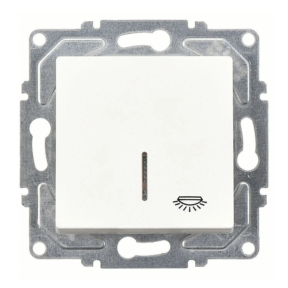 Eqona / Radius / Neoline Işıklı Liht, Beyaz (Mekanizma + Tuş/Kapak) - Günsan Elektrik