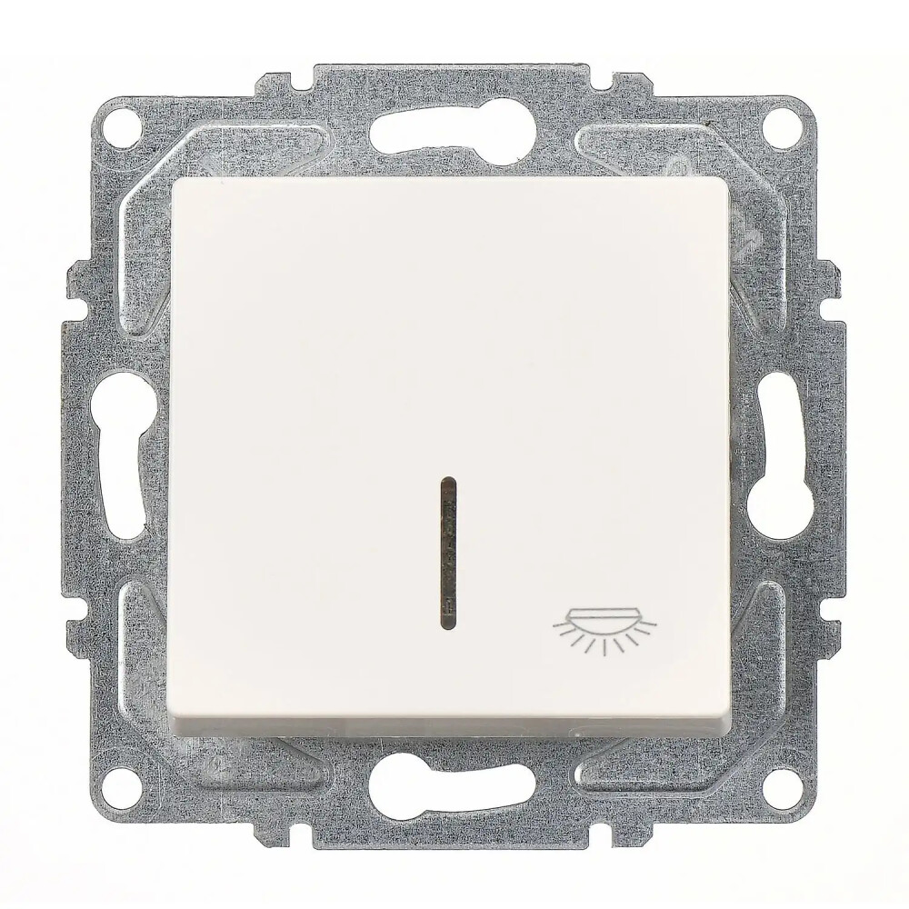 Eqona / Radius / Neoline Işıklı Liht (klipsli), Fildişi Beyazı (Mekanizma + Tuş/Kapak) - Günsan Elektrik