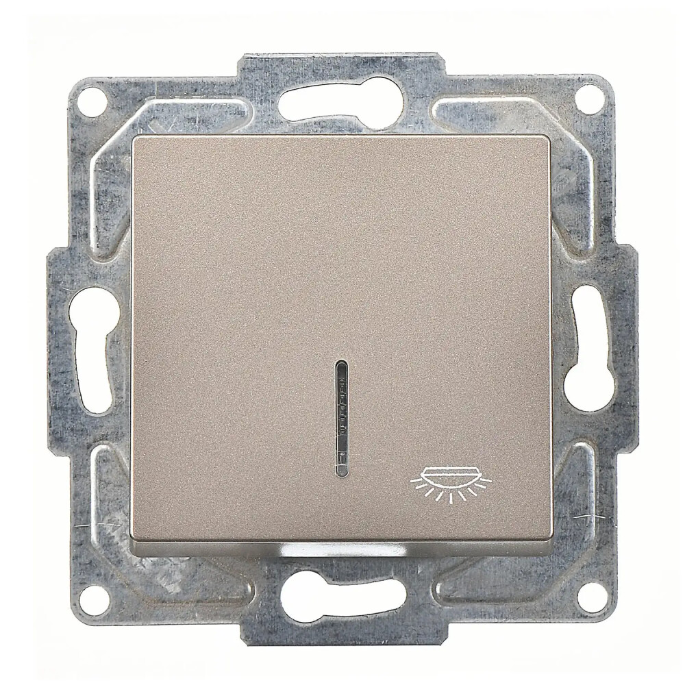 Eqona / Radius / Neoline Işıklı Liht (klipsli), Mocha (Mekanizma + Tuş/Kapak) - Günsan Elektrik