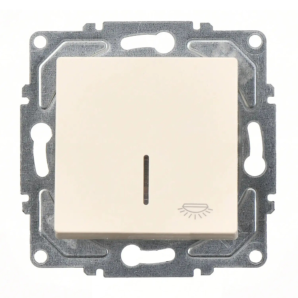 Eqona / Radius / Neoline Işıklı Liht, Krem (Mekanizma + Tuş/Kapak) - Günsan Elektrik