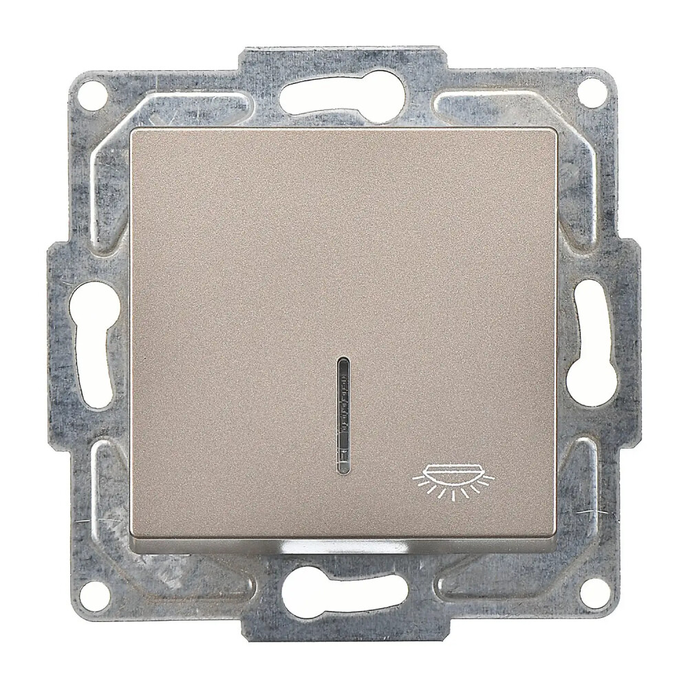 Eqona / Radius / Neoline Işıklı Liht, Mocha (Mekanizma + Tuş/Kapak) - Günsan Elektrik