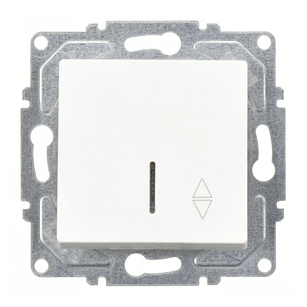 Illuminated 2 Way Switch, White, (w/o Screw) - Günsan Elektrik