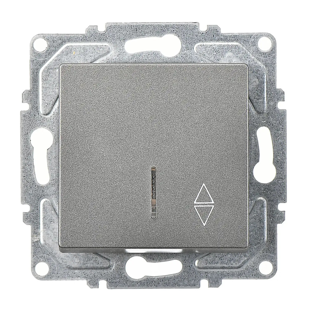 Illuminated 2 Way Switch, Smoked Gray, (w/o Screw) - Günsan Elektrik