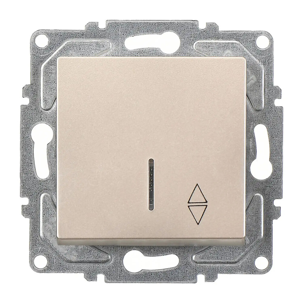 Eqona / Radius / Neoline Işıklı Vavien (klipsli), Metalik Bej (Mekanizma + Tuş/Kapak) - Günsan Elektrik