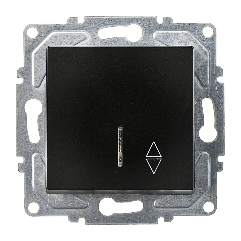 Eqona / Radius / Neoline Işıklı Vavien (klipsli), Metalik Siyah (Mekanizma + Tuş/Kapak) - Günsan Elektrik