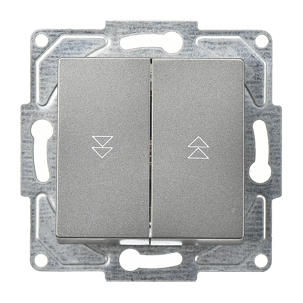 Roller Blind Switch, 2 Gang, Smoked Gray - Günsan Elektrik