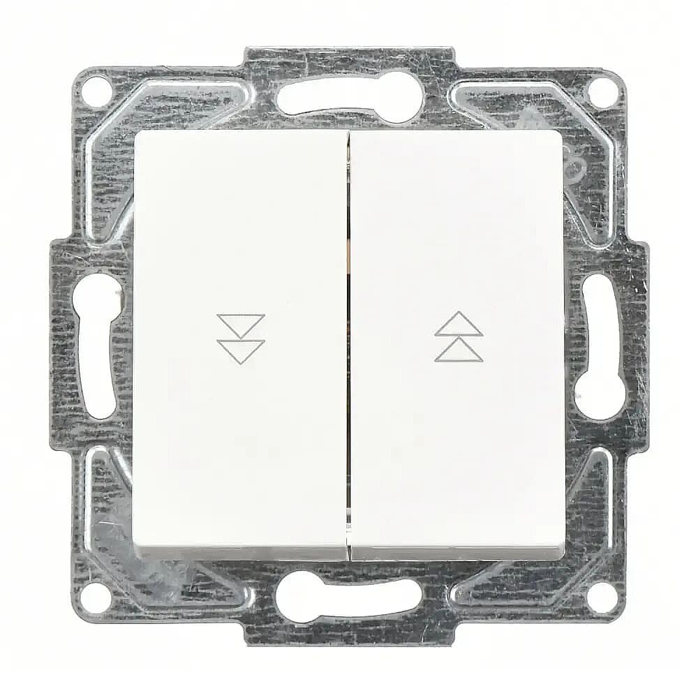 Eqona / Radius / Neoline Jaluzi Kumanda Anahtarı (İki Düğmeli) (klipsli), Beyaz (Mekanizma + Tuş/Kapak) 