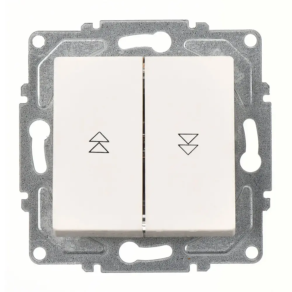 Eqona / Radius / Neoline Jaluzi Kumanda Anahtarı (İki Düğmeli) (klipsli), Fildişi Beyazı (Mekanizma + Tuş/Kapak) 