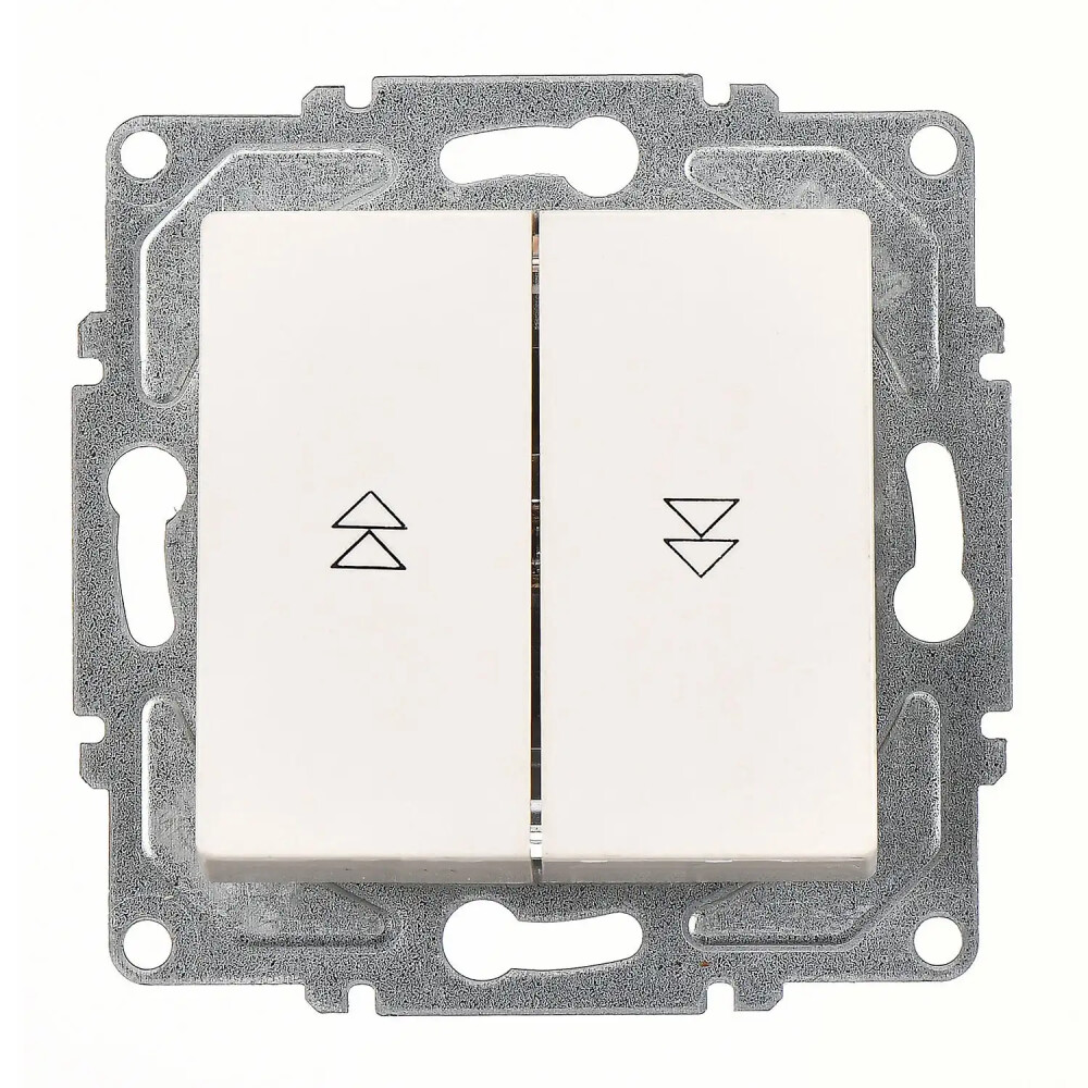 Eqona / Radius / Neoline Jaluzi Kumanda Anahtarı (İki Düğmeli) (klipsli), Fildişi Beyazı (Mekanizma + Tuş/Kapak) - Günsan