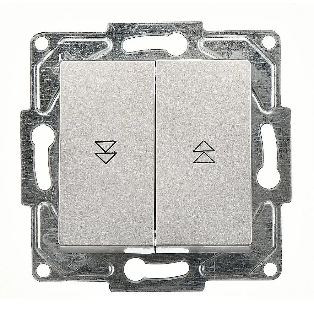 Eqona / Radius / Neoline Jaluzi Kumanda Anahtarı (İki Düğmeli) (klipsli), Gümüş (Mekanizma + Tuş/Kapak) 