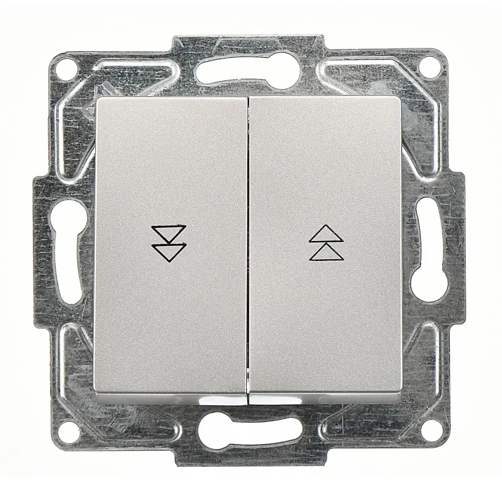 Eqona / Radius / Neoline Jaluzi Kumanda Anahtarı (İki Düğmeli) (klipsli), Gümüş (Mekanizma + Tuş/Kapak) 