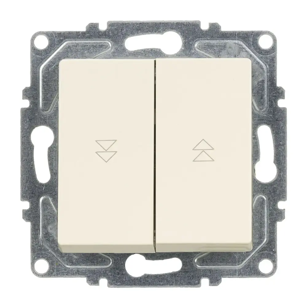 Eqona / Radius / Neoline Jaluzi Kumanda Anahtarı (İki Düğmeli) (klipsli), Krem (Mekanizma + Tuş/Kapak) 