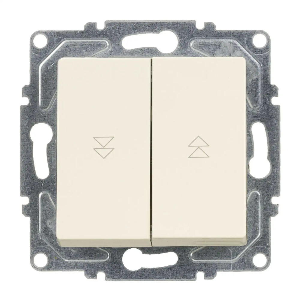 Eqona / Radius / Neoline Jaluzi Kumanda Anahtarı (İki Düğmeli) (klipsli), Krem (Mekanizma + Tuş/Kapak) - Günsan Elektrik