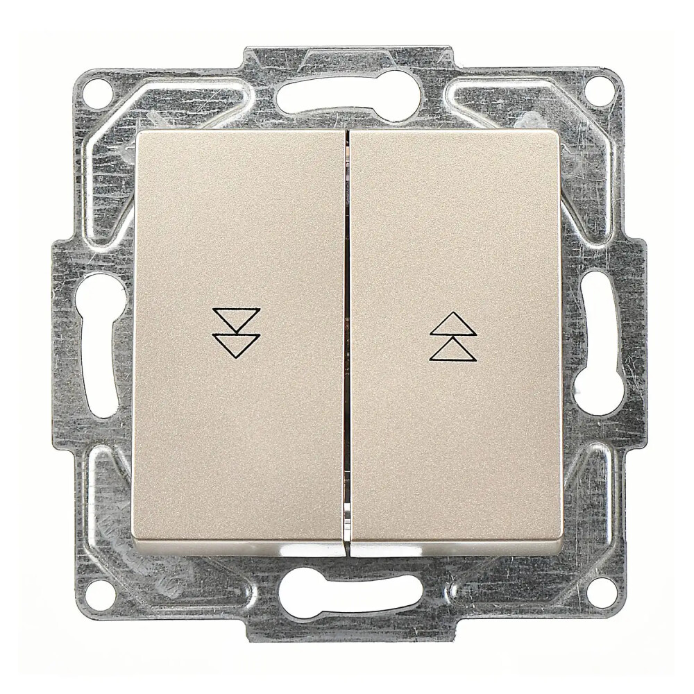 Roller Blind Switch, 2 Gang, M.Beige, (w/o Screw) - Günsan Elektrik