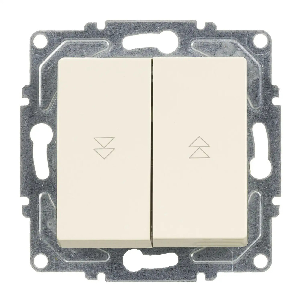 Roller Blind Switch, 2 Gang, Cream - Günsan Elektrik