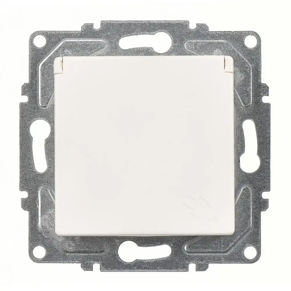 Eqona / Radius / Neoline Kapaklı UPS Priz (klipsli), Fildişi Beyazı (Mekanizma + Tuş/Kapak) - 2