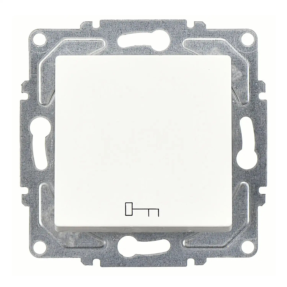 Push Button with Key Symbol, White - Günsan Elektrik