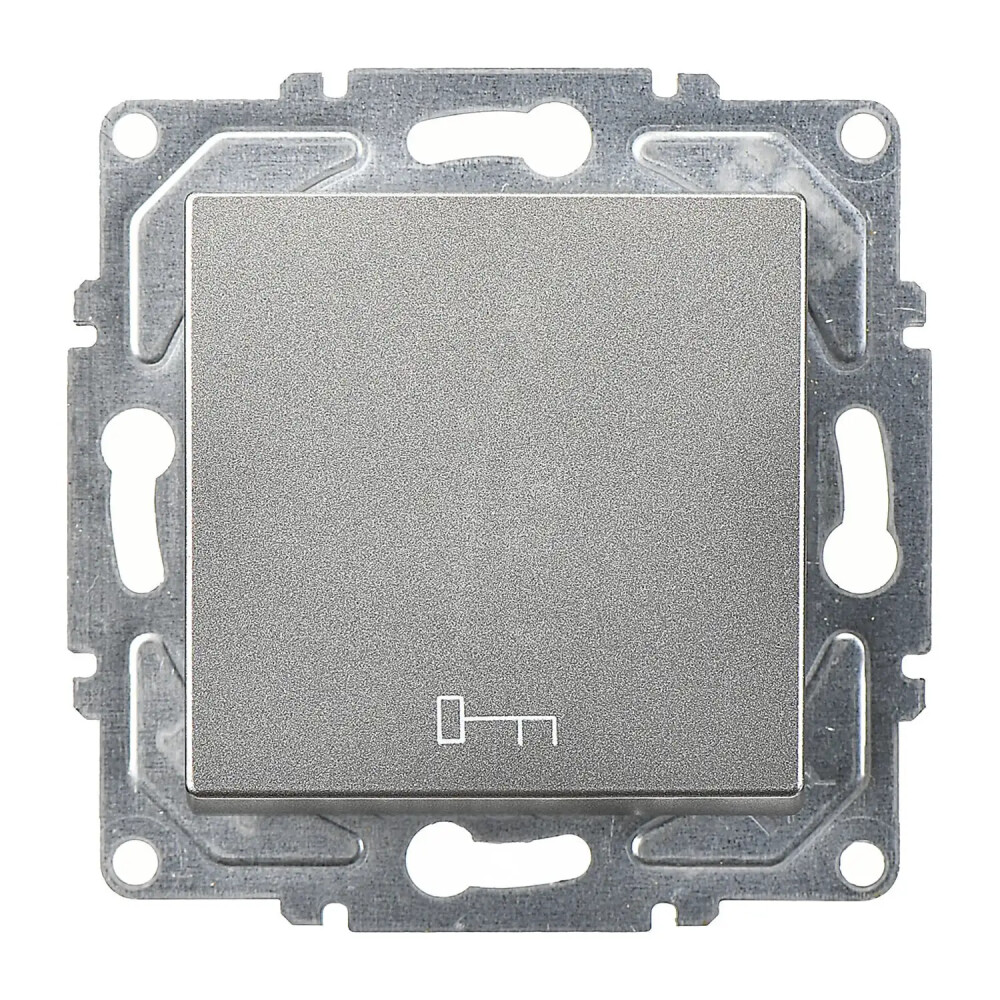 Push Button with Key Symbol, Smoked Gray - Günsan Elektrik