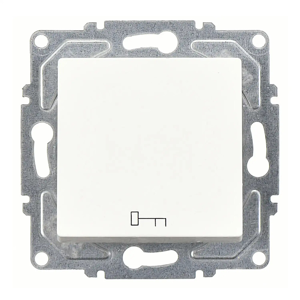 Push Button with Key Symbol, White, (w/o Screw) - Günsan Elektrik