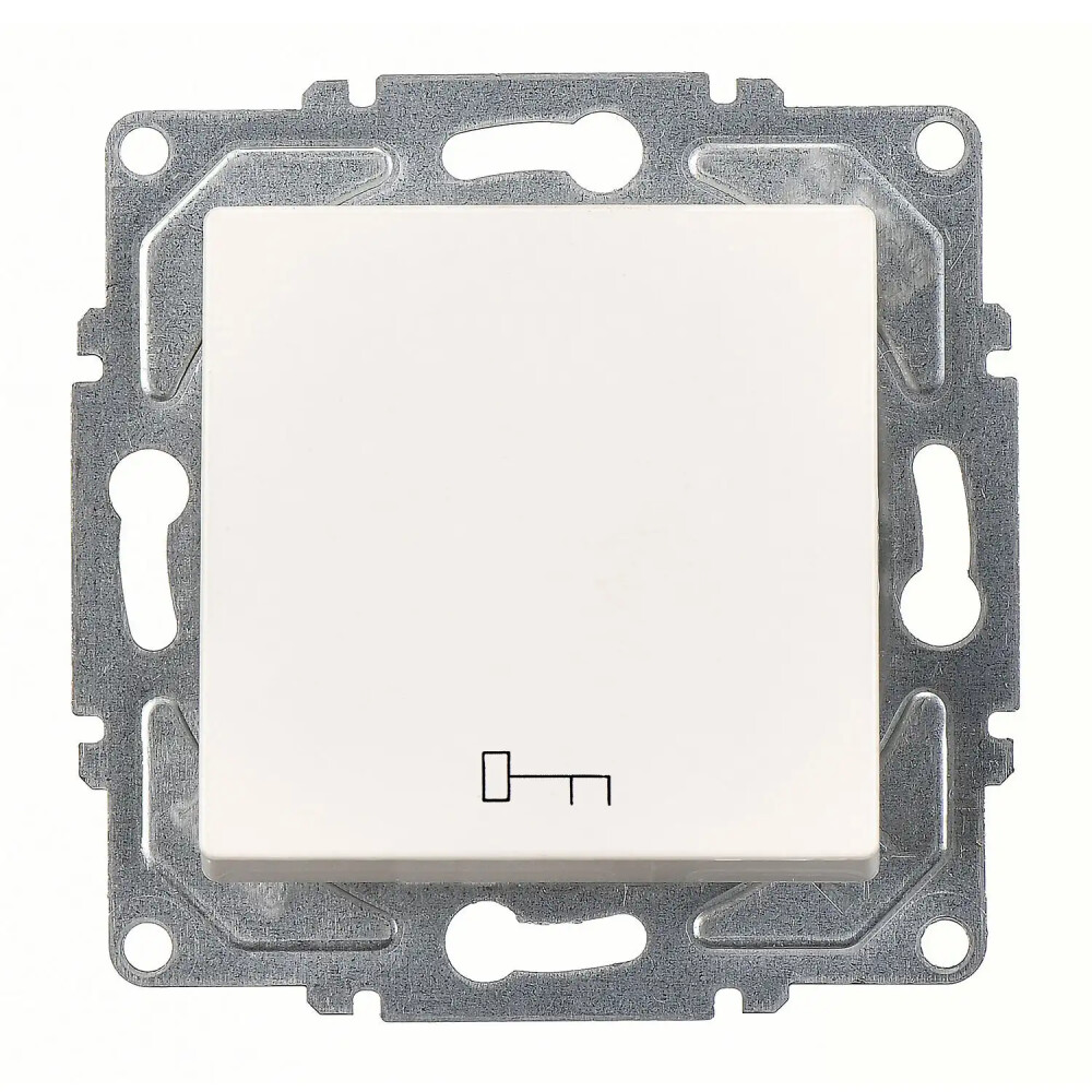 Eqona / Radius / Neoline Kapı Otomatiği (klipsli), Fildişi Beyazı (Mekanizma + Tuş/Kapak) - Günsan Elektrik