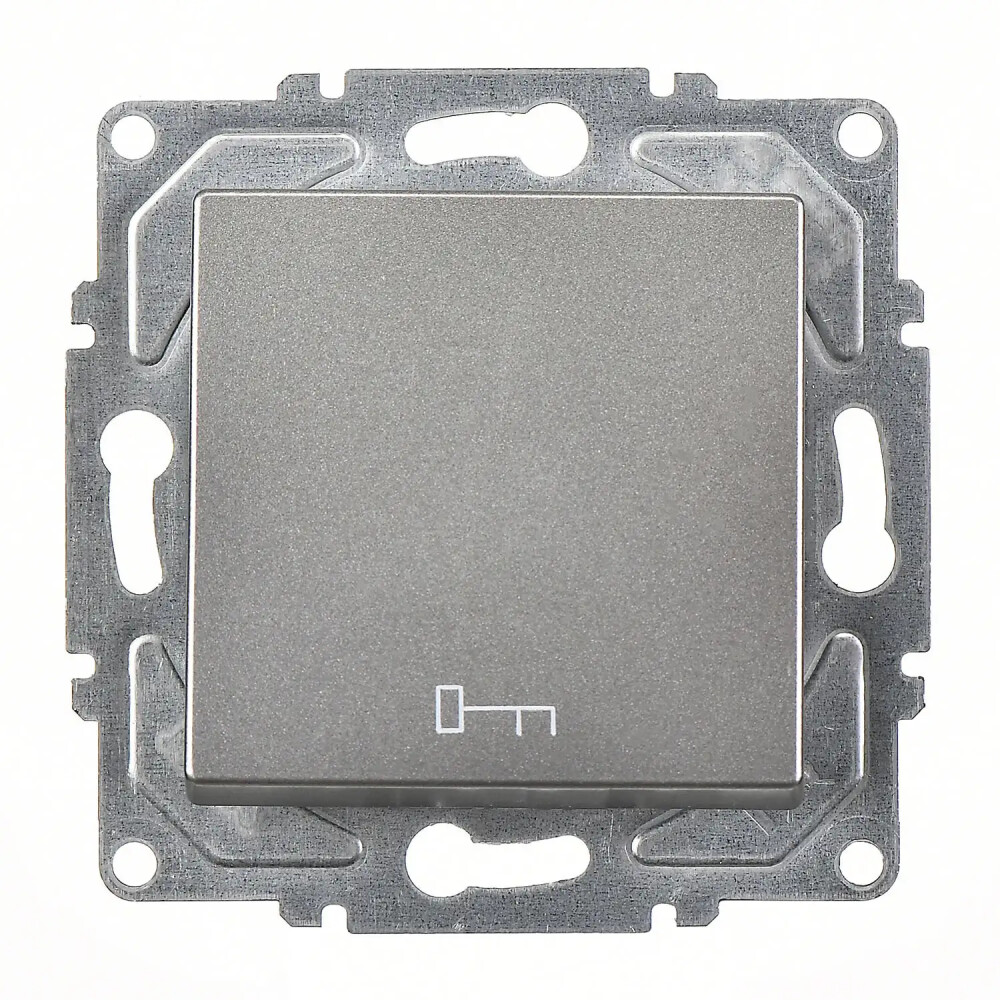 Push Button with Key Symbol, Smoked Gray, (w/o Screw) - Günsan Elektrik