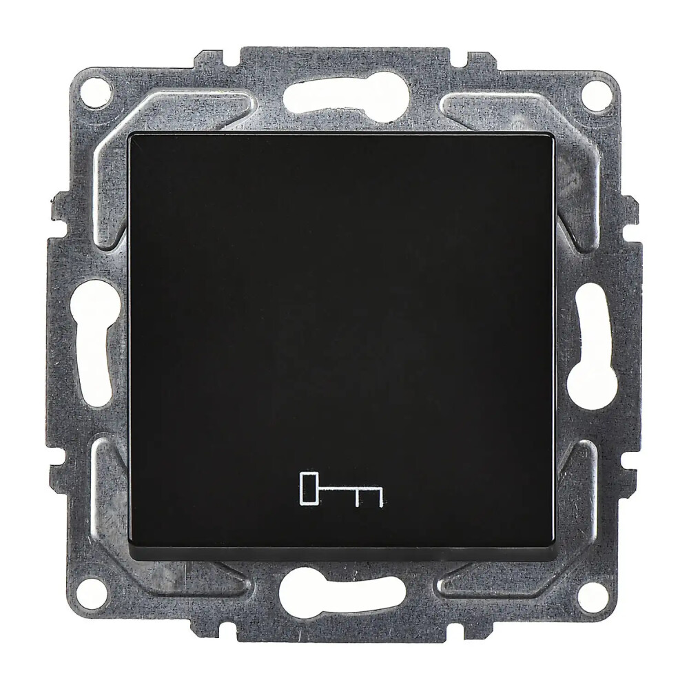 Push Button with Key Symbol, M.Black, (w/o Screw) - Günsan Elektrik