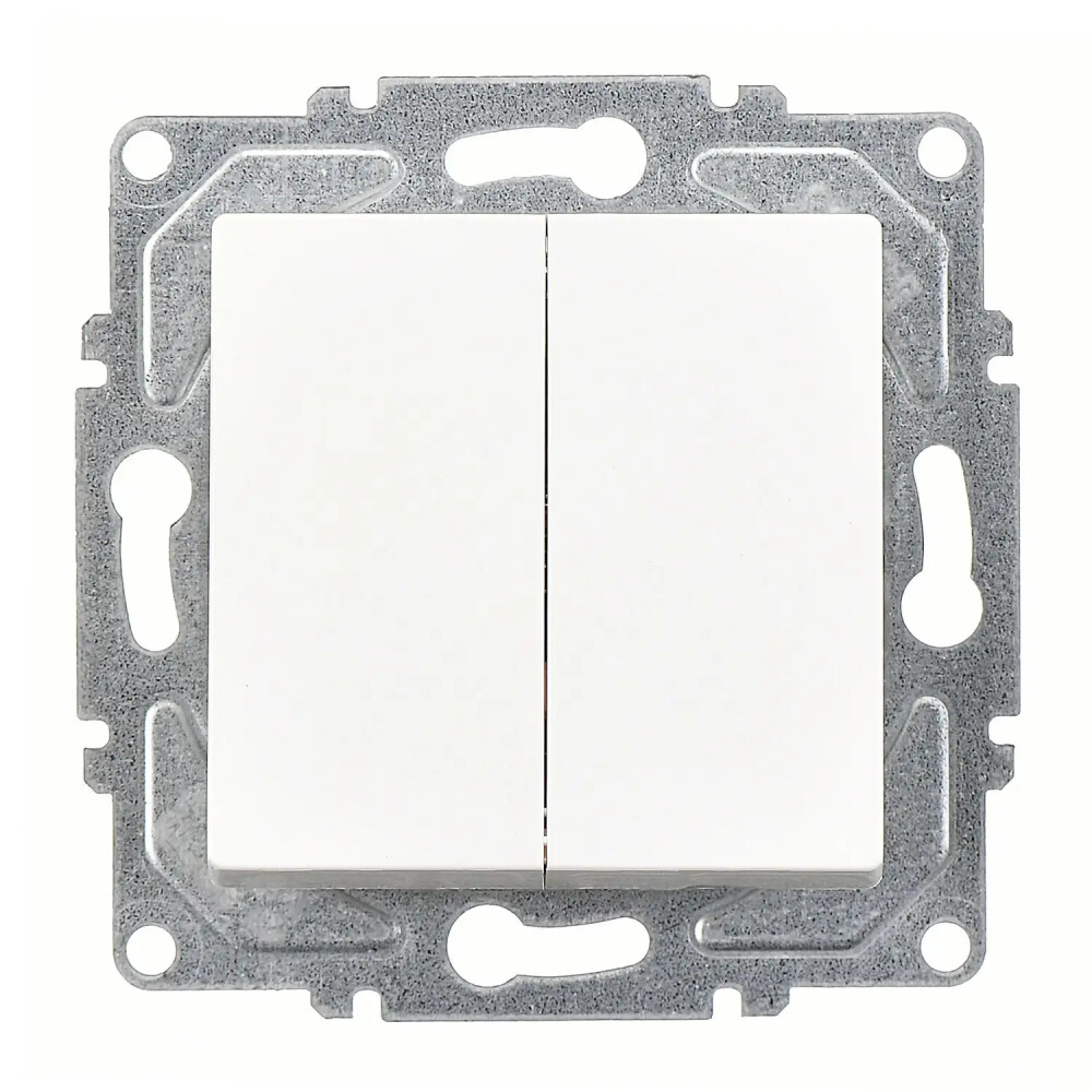 2 Gang Switch, White - Günsan Elektrik