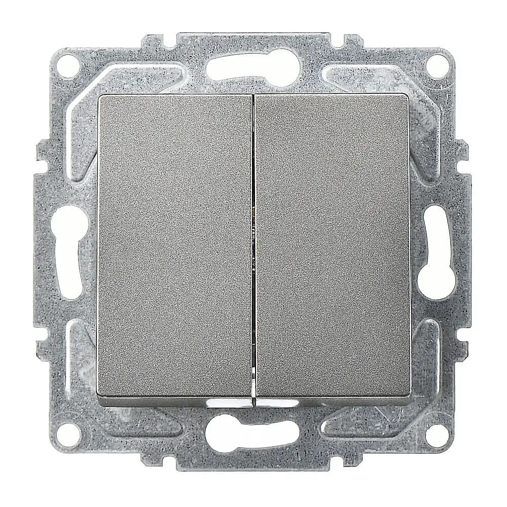 2 Gang Switch, Smoked Gray, (w/o Screw) - Günsan