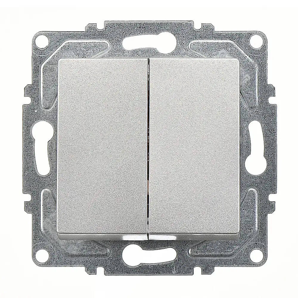 Eqona / Radius / Neoline Komütatör (klipsli), Gümüş (Mekanizma + Tuş/Kapak) - 1