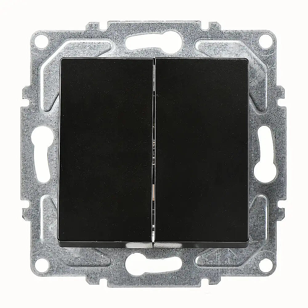 Eqona / Radius / Neoline Komütatör (klipsli), Metalik Siyah (Mekanizma + Tuş/Kapak) 