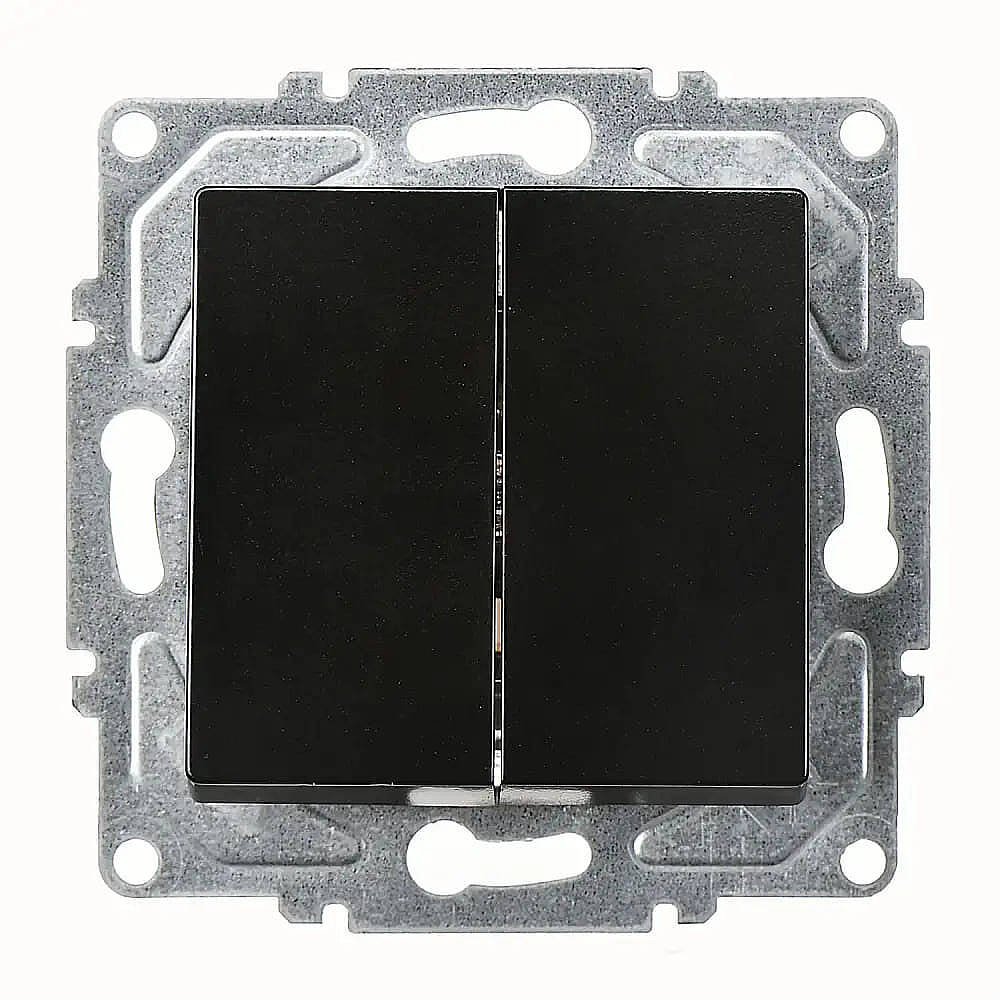 Eqona / Radius / Neoline Komütatör (klipsli), Metalik Siyah (Mekanizma + Tuş/Kapak) - 1