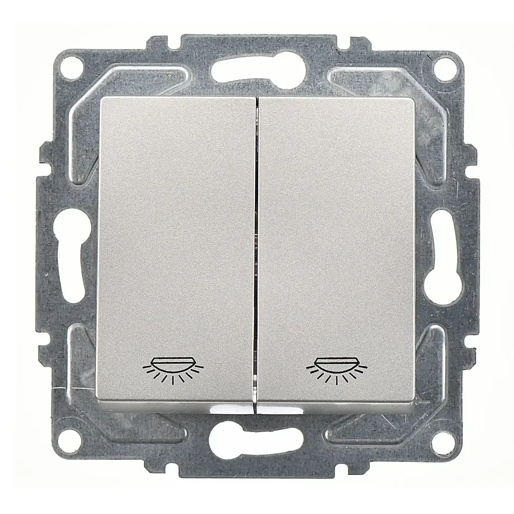 Eqona / Radius / Neoline Komütatör Liht, Gümüş (Mekanizma + Tuş/Kapak) 