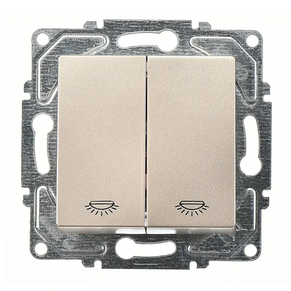 Eqona / Radius / Neoline Komütatör Liht, Metalik Bej (Mekanizma + Tuş/Kapak) 